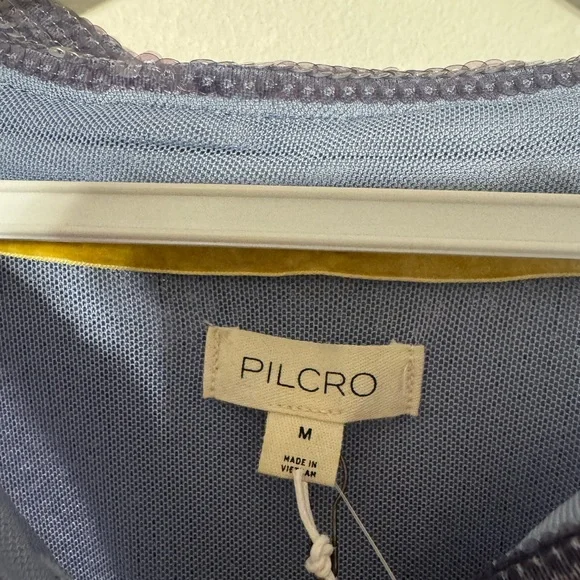 Pilcro Shimmering Sequin Blouse - Silver Blue, medium - Picture 3 of 8